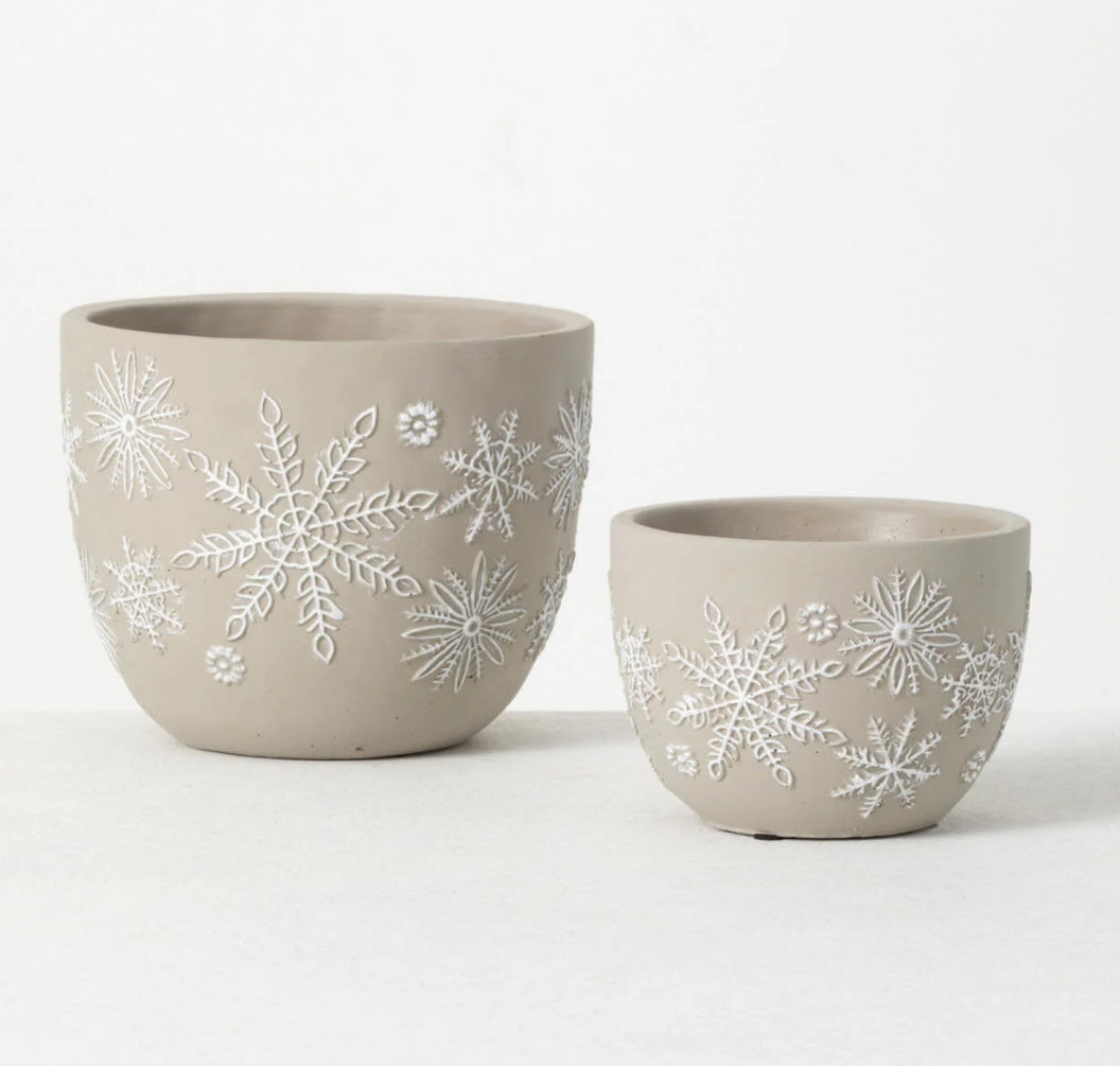 Snowflake Cement Planter (2 sizes)