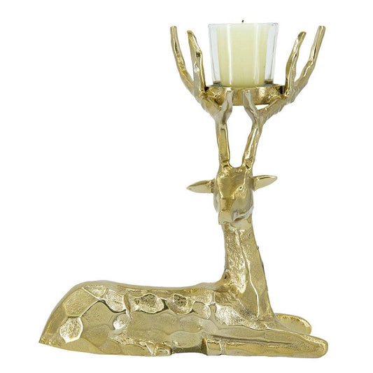 Golden Reindeer T-Light Holder- (2 Styles)