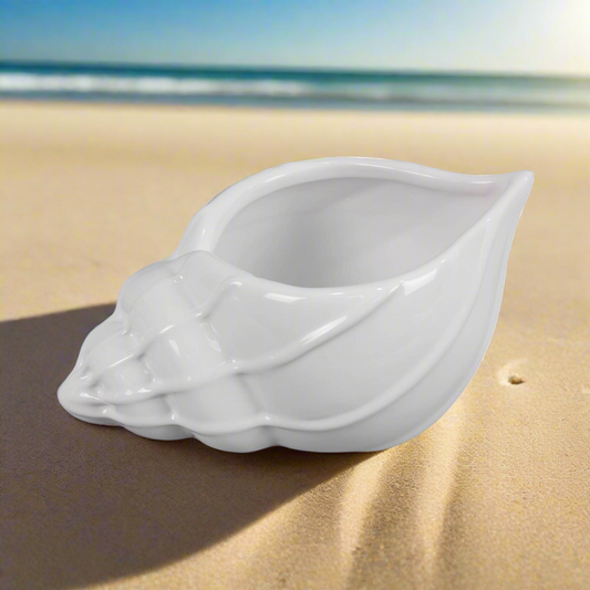 Ceramic Nautical Seashell Planter Pot