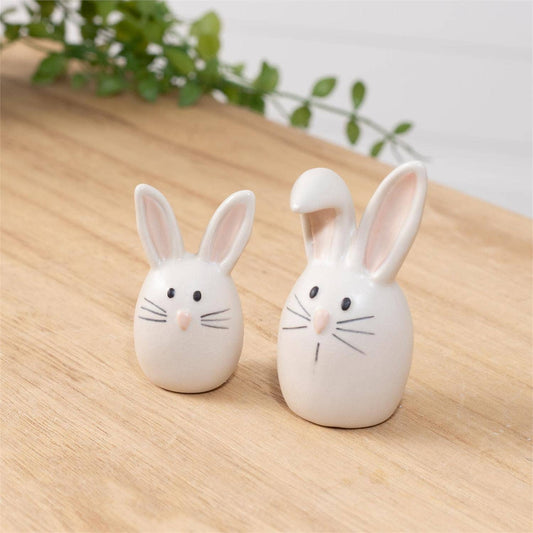 Ceramic Egg Shaped Bunnies (Set of 2)