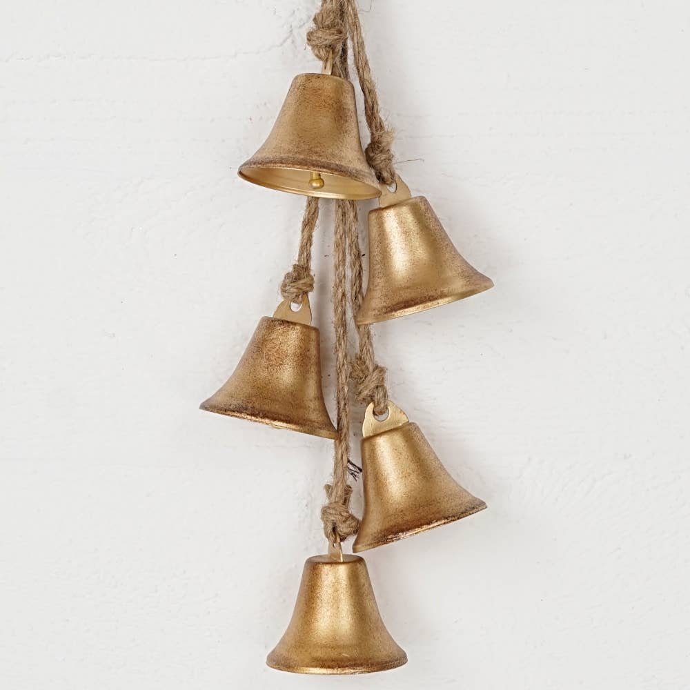 Vintage gold small liberty bell (2.5inD)Stringx5