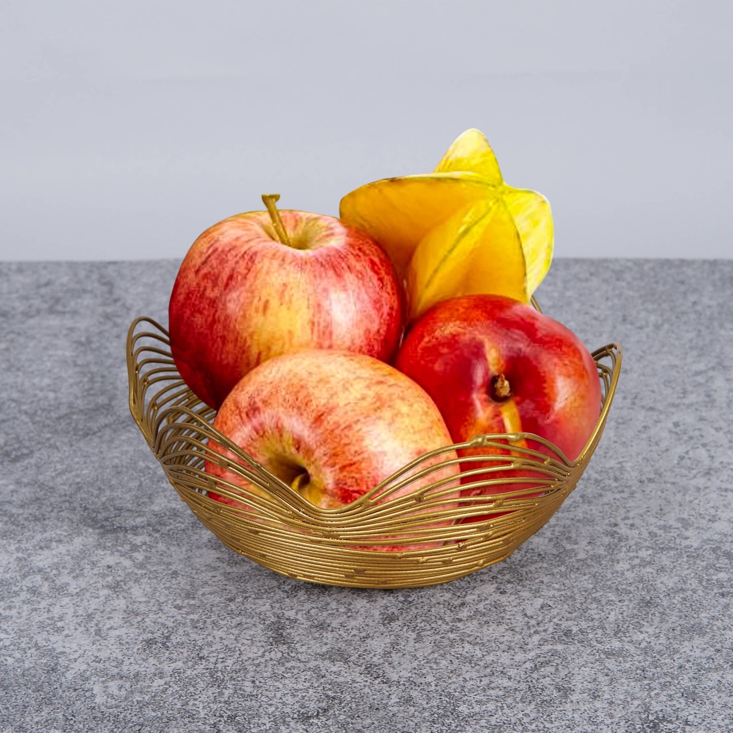 Gold Metal Scalloped Bowl - Small