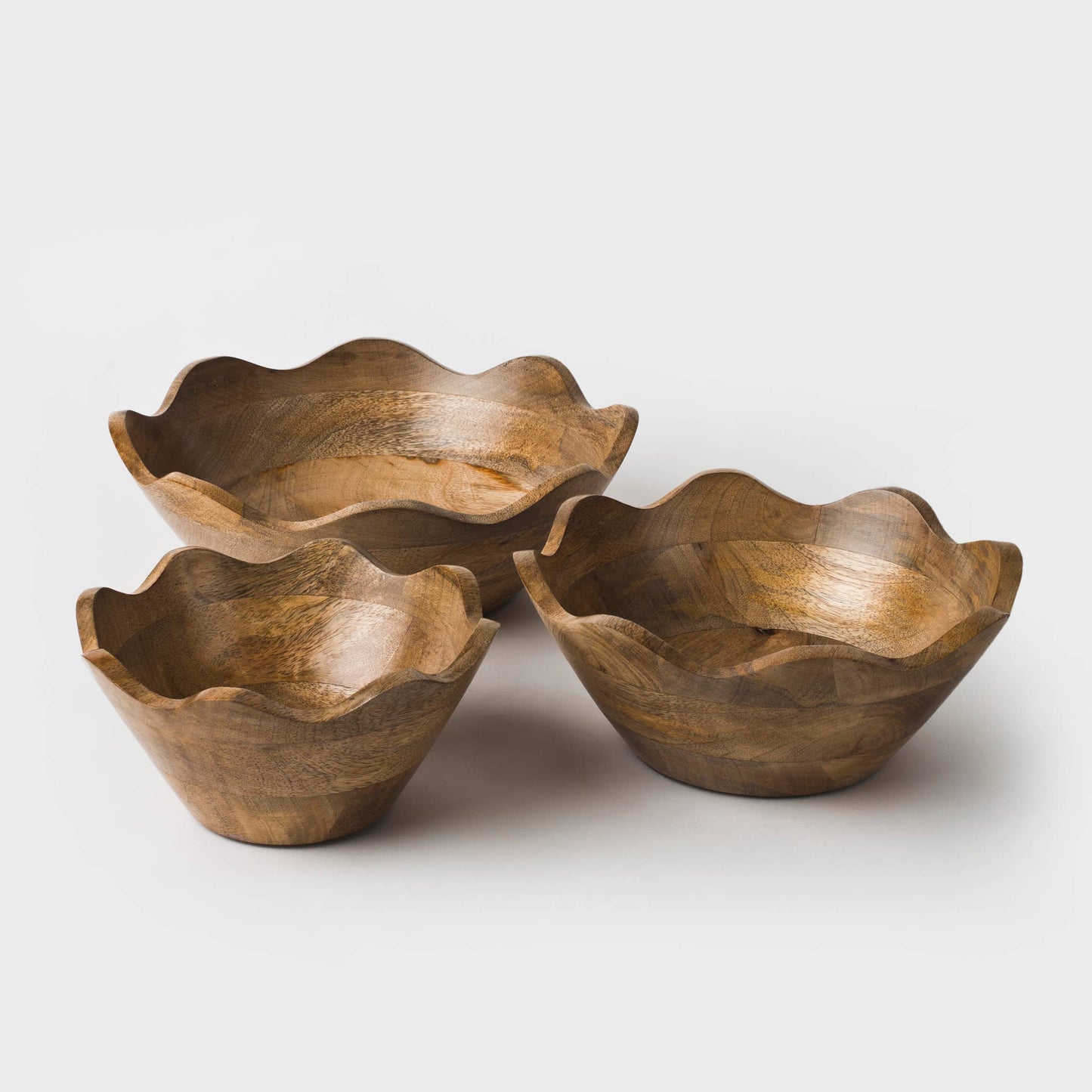 Scalloped Wooden Bowls (3 sizes)