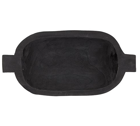 Double Handle Large 17” Paulownia Tray - Black