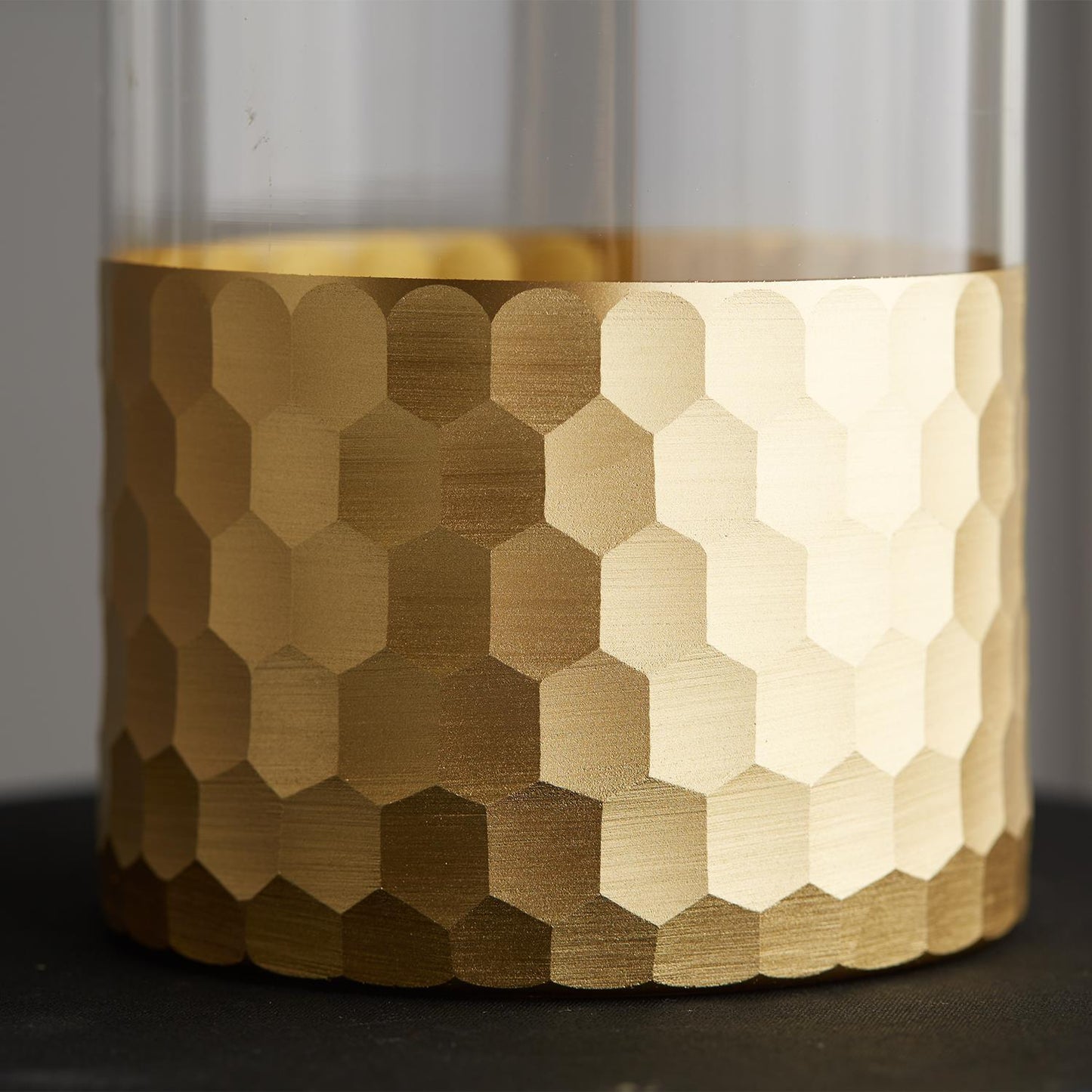 Gold Honeycomb Glass cylinder