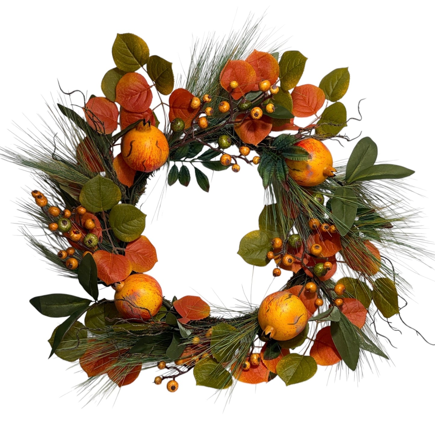 Pomegranate & Pine Leaf Wreath