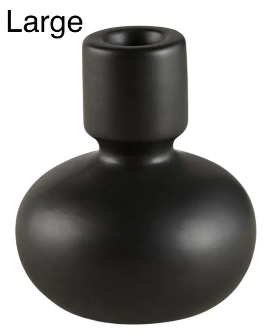 Black Round Taper Candleholder (2 Sizes)