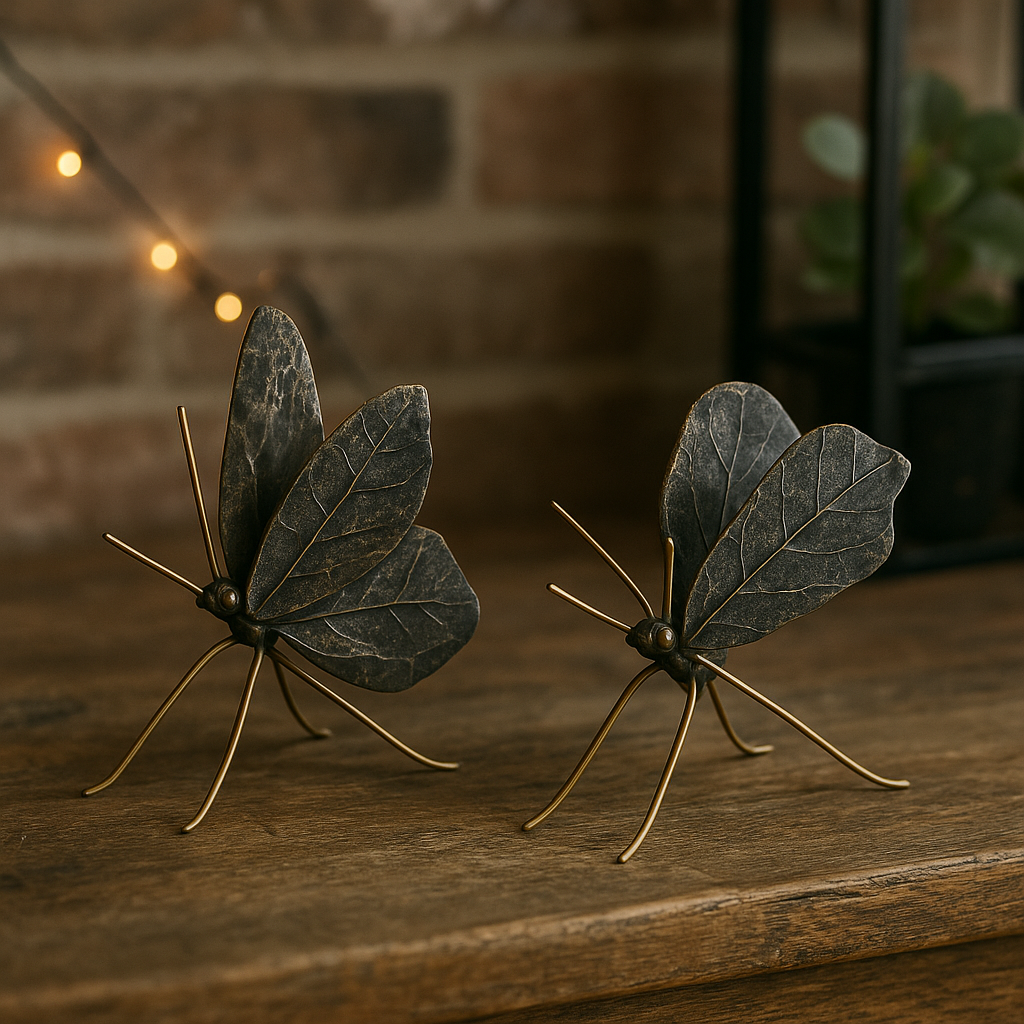 Black & Gold Leaf Wing Butterfly