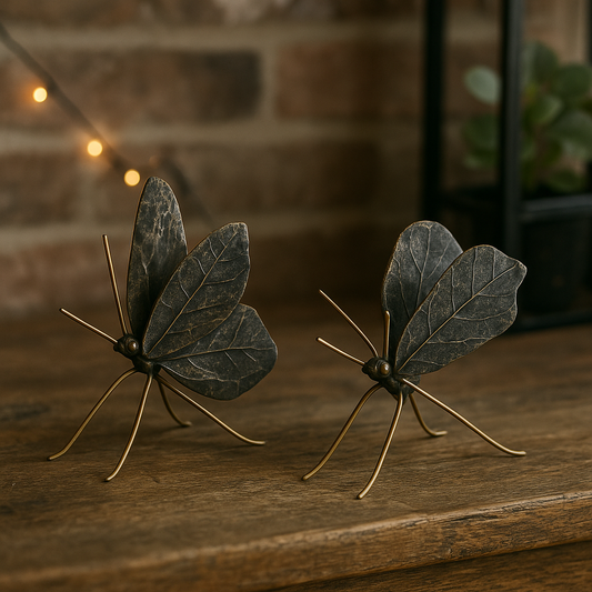 Black & Gold Leaf Wing Butterfly