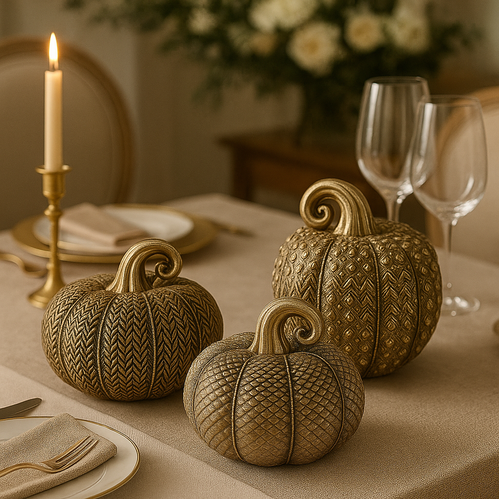 Luxe Gold Textured Pumpkins (3 styles)