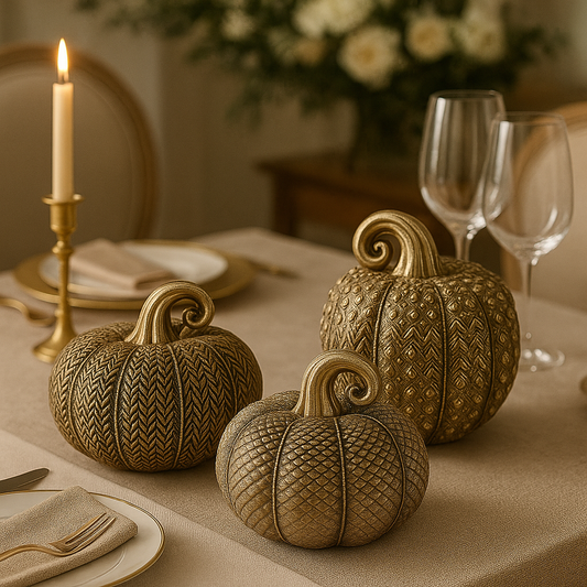 Luxe Gold Textured Pumpkins (3 styles)