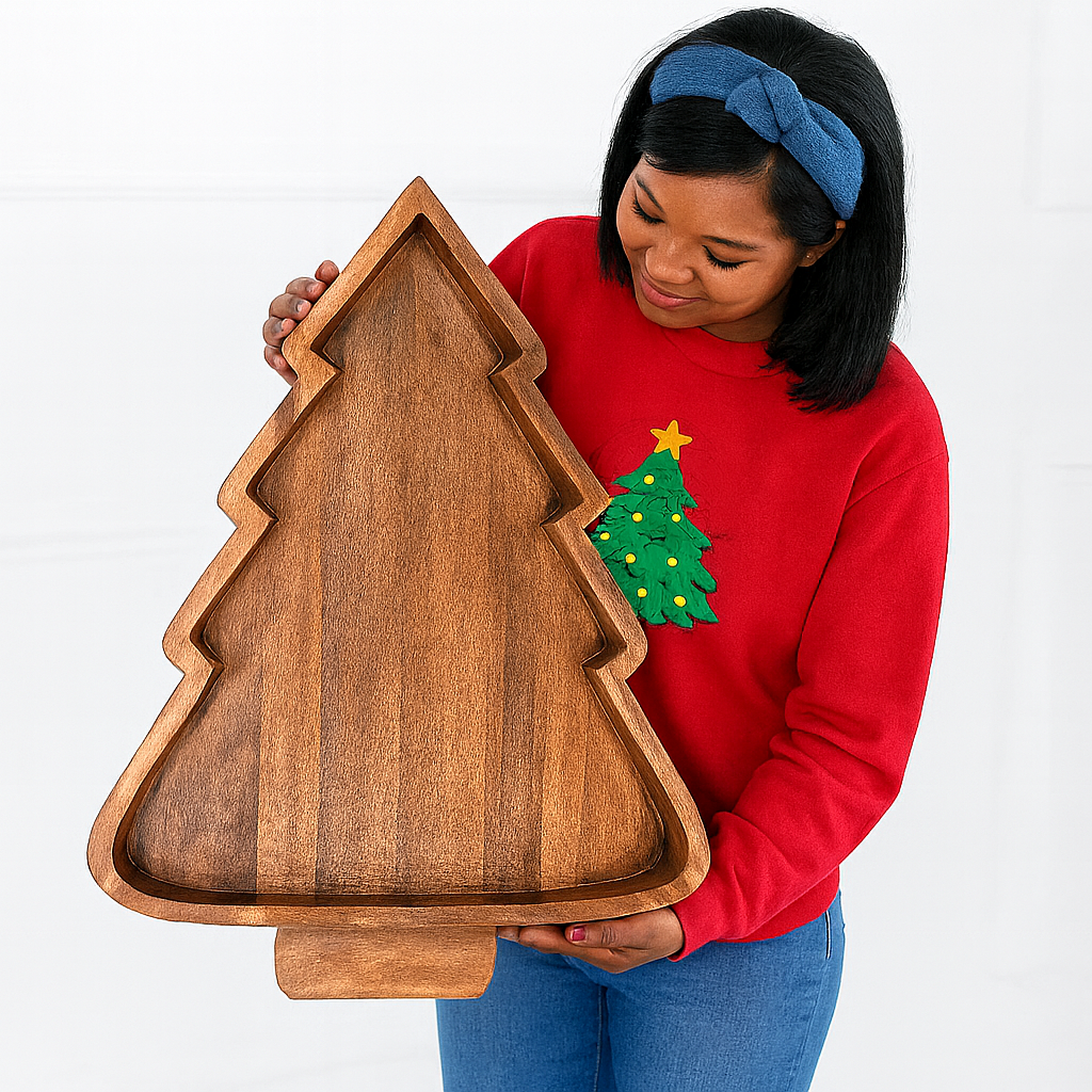 Christmas Tree Dough Bowl -Large
