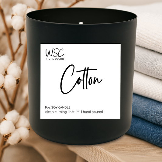 🤍 Cotton – 9oz Soy Candle
