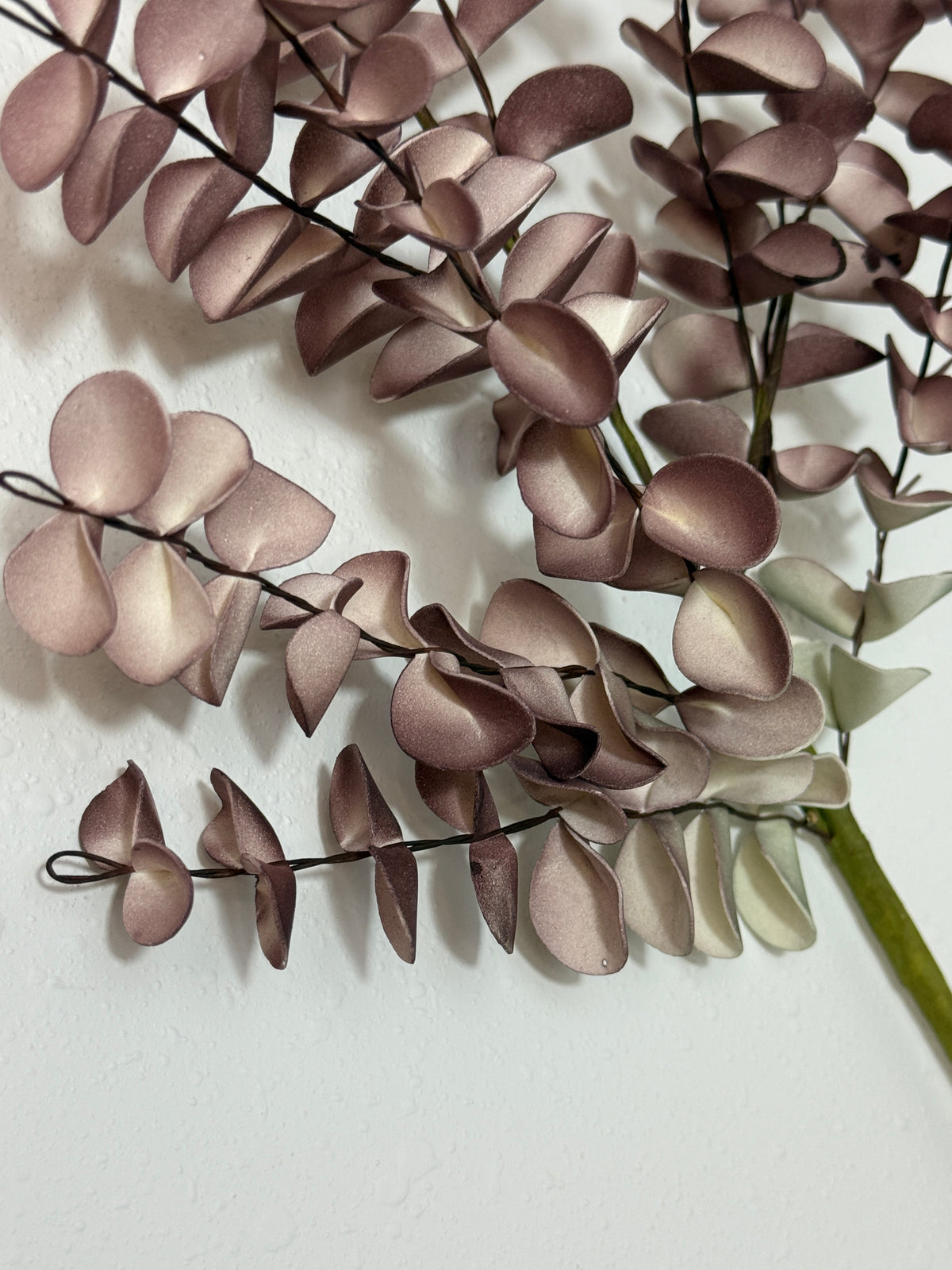 Ombre Burgundy Fall Eucalyptus Leaf Spray