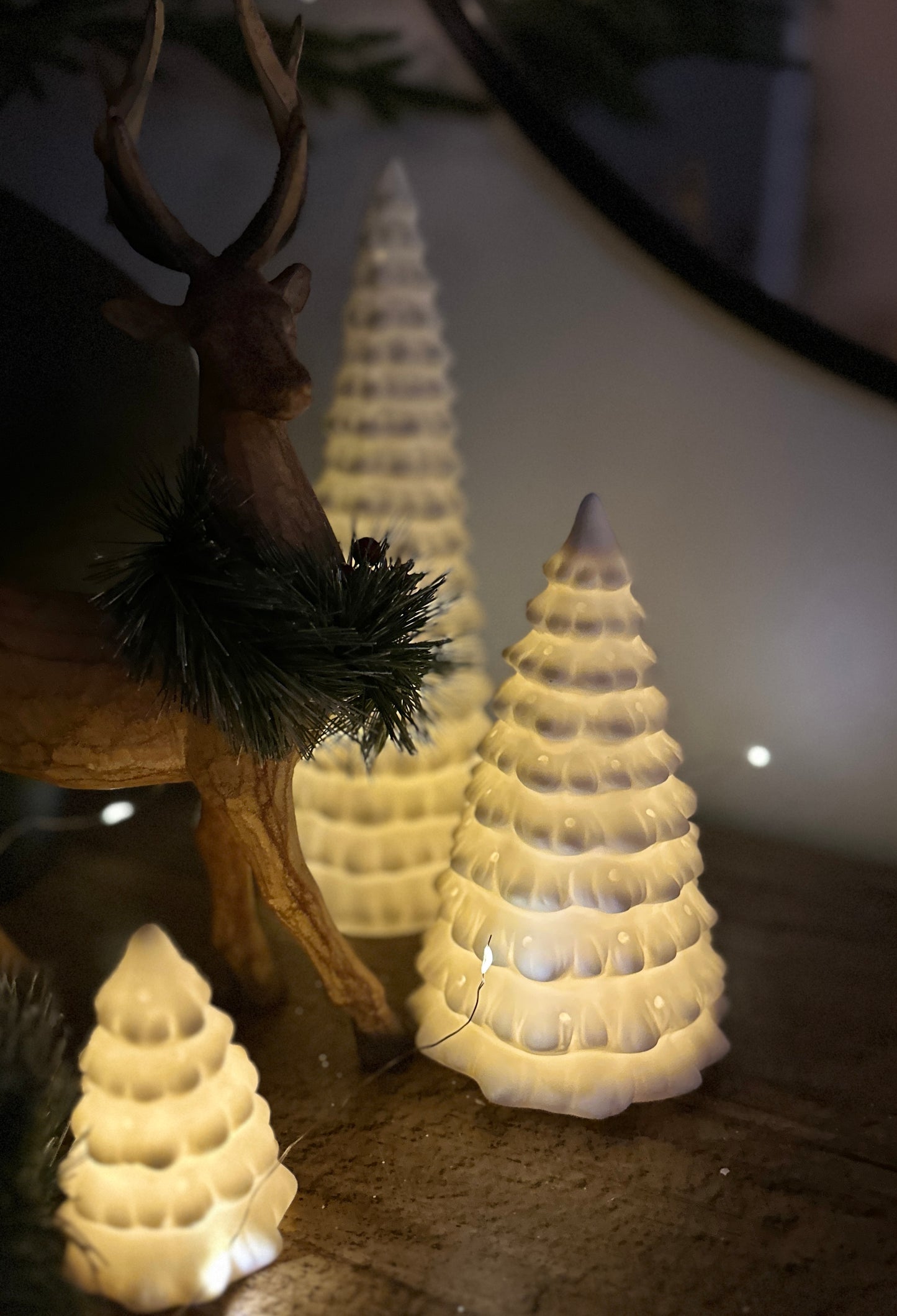 White Ceramic Led Christmas Trees (3 Sizes)