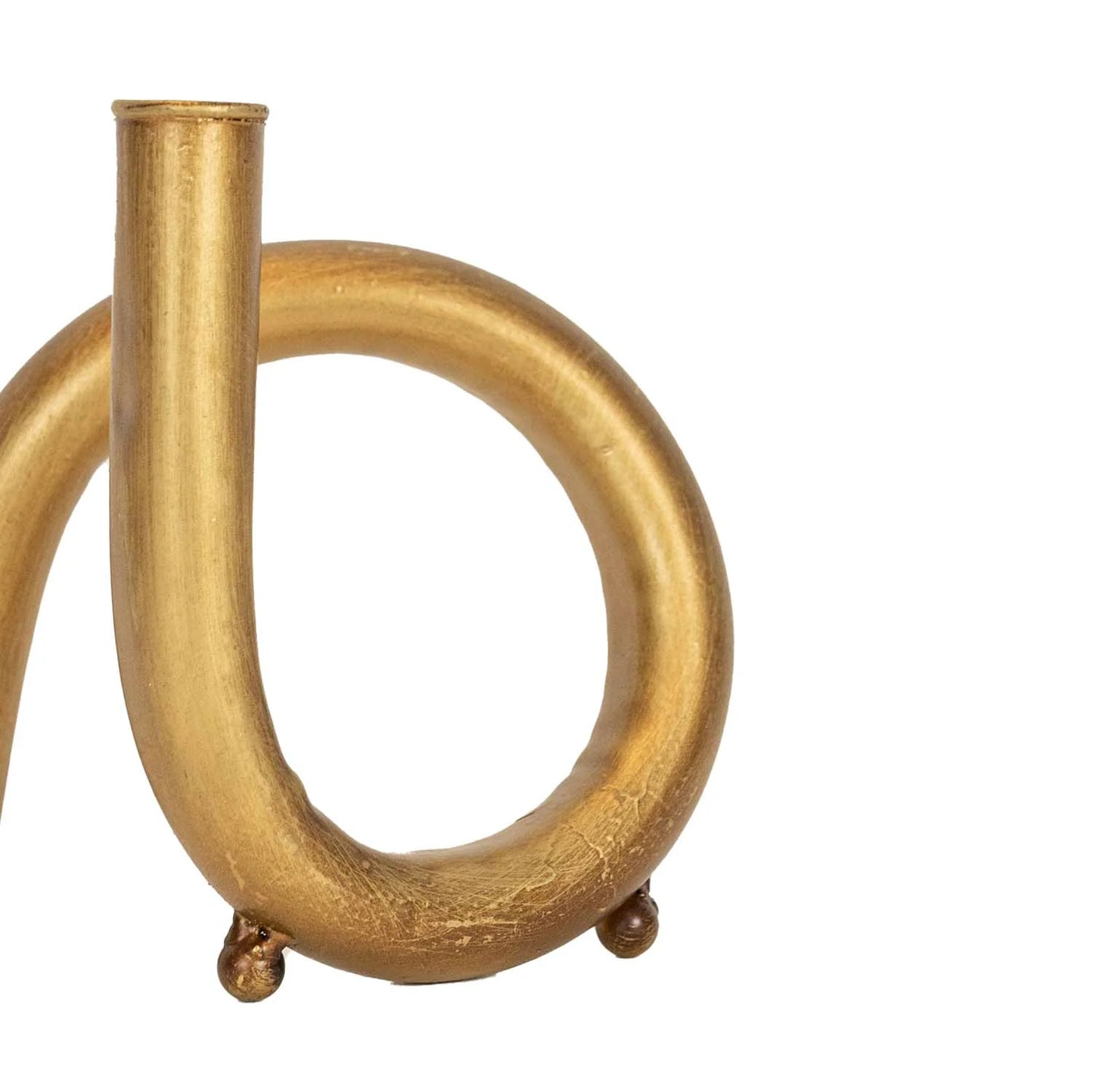 FAYE BOHO TWISTED CURVE BRASS TAPER HOLDER