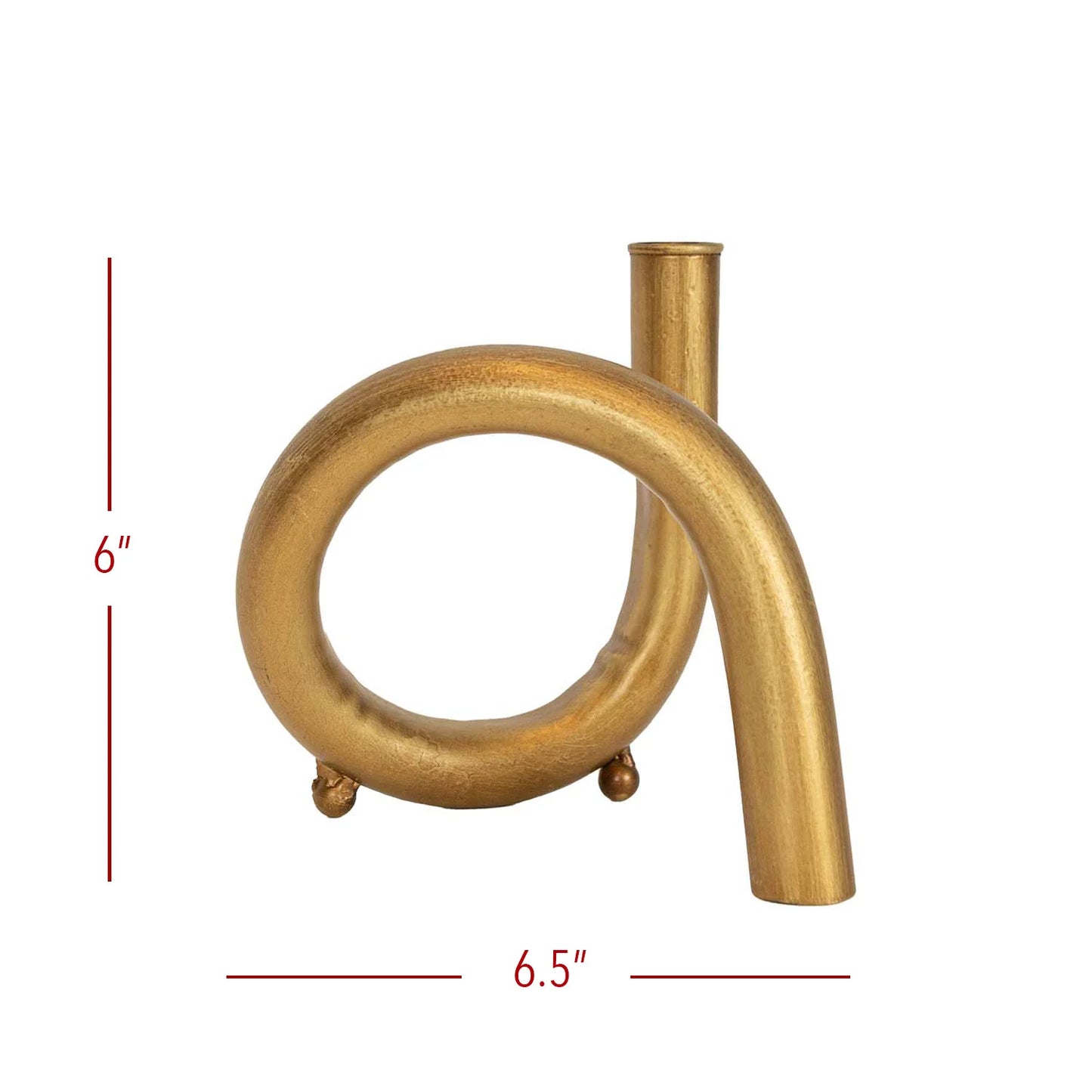 FAYE BOHO TWISTED CURVE BRASS TAPER HOLDER