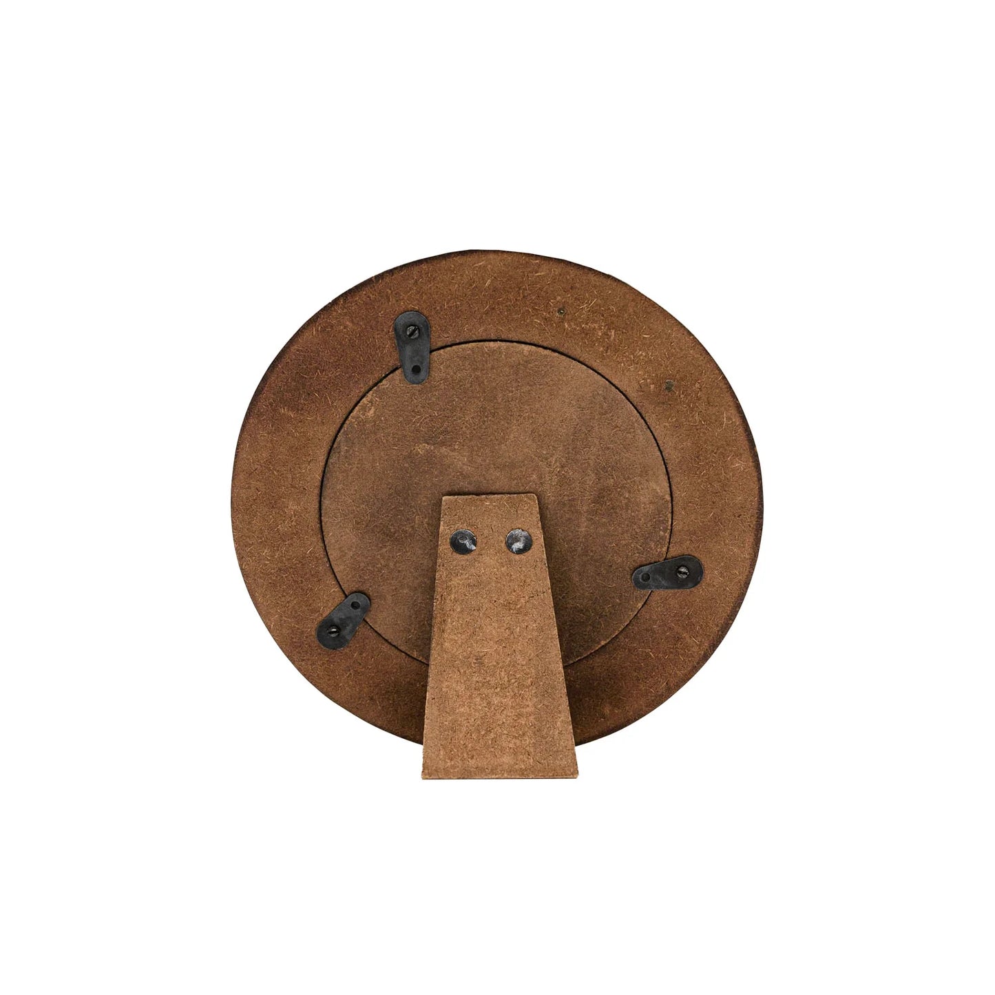 ANSEL ROUND PICTURE FRAME BRASS INLAY RESIN 4x4