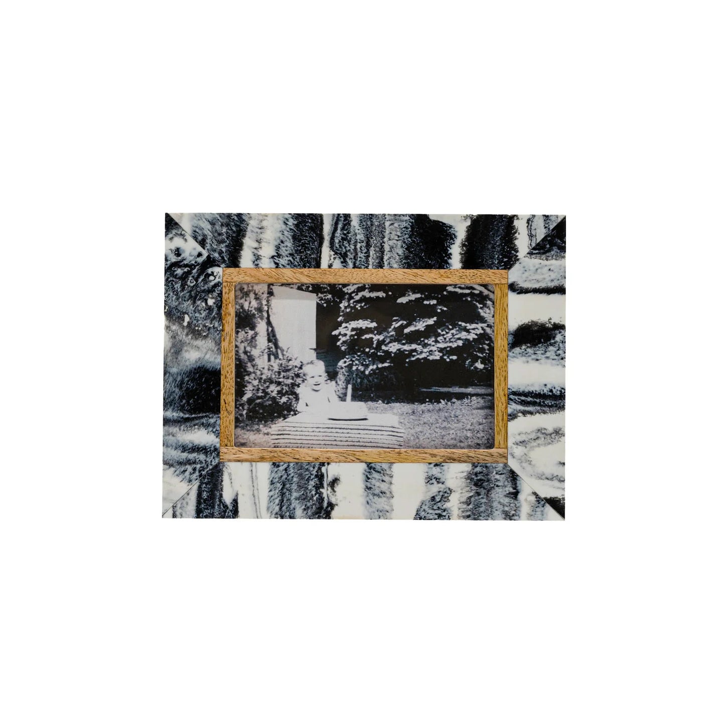 KAI MARBLED PICTURE FRAME RESIN BLACK 4X6