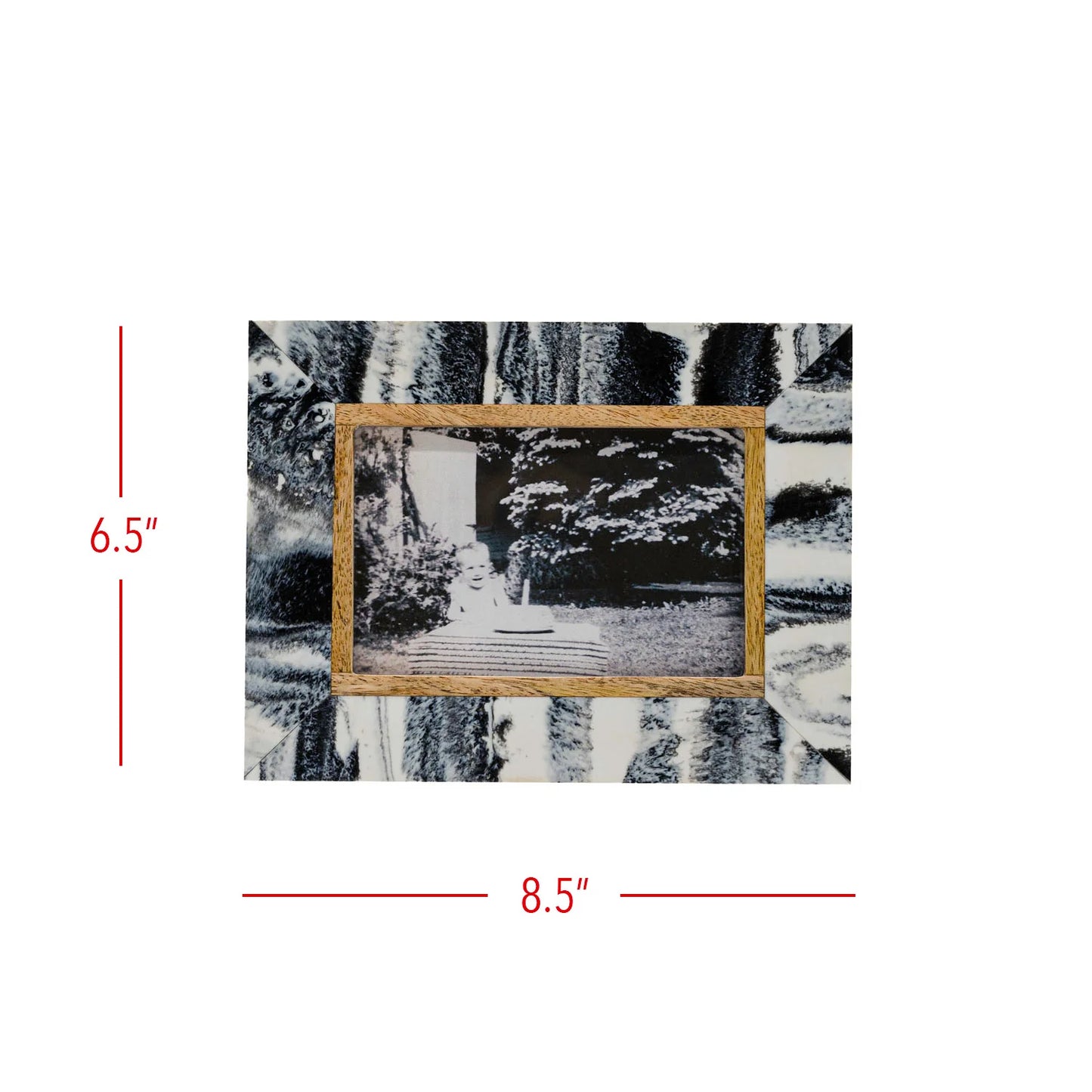 KAI MARBLED PICTURE FRAME RESIN BLACK 4X6