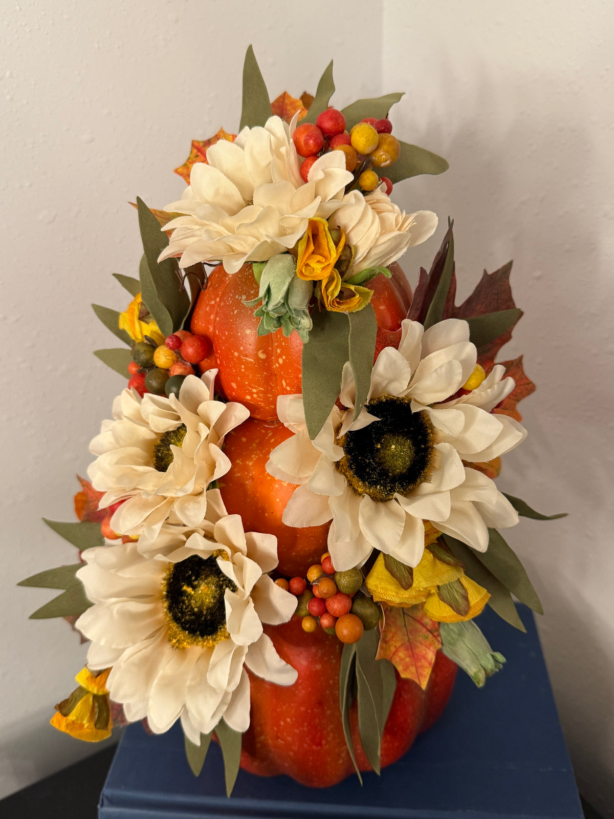 12" Tall Stacked Pumpkin Bouquet Fall / Thanksgiving