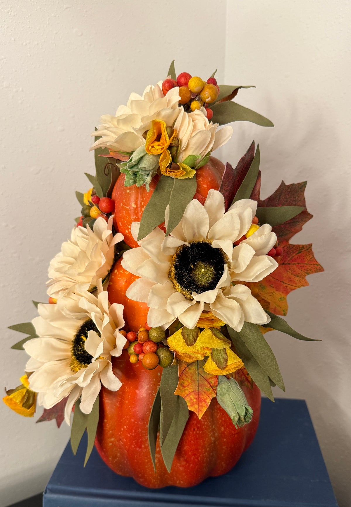 12" Tall Stacked Pumpkin Bouquet Fall / Thanksgiving