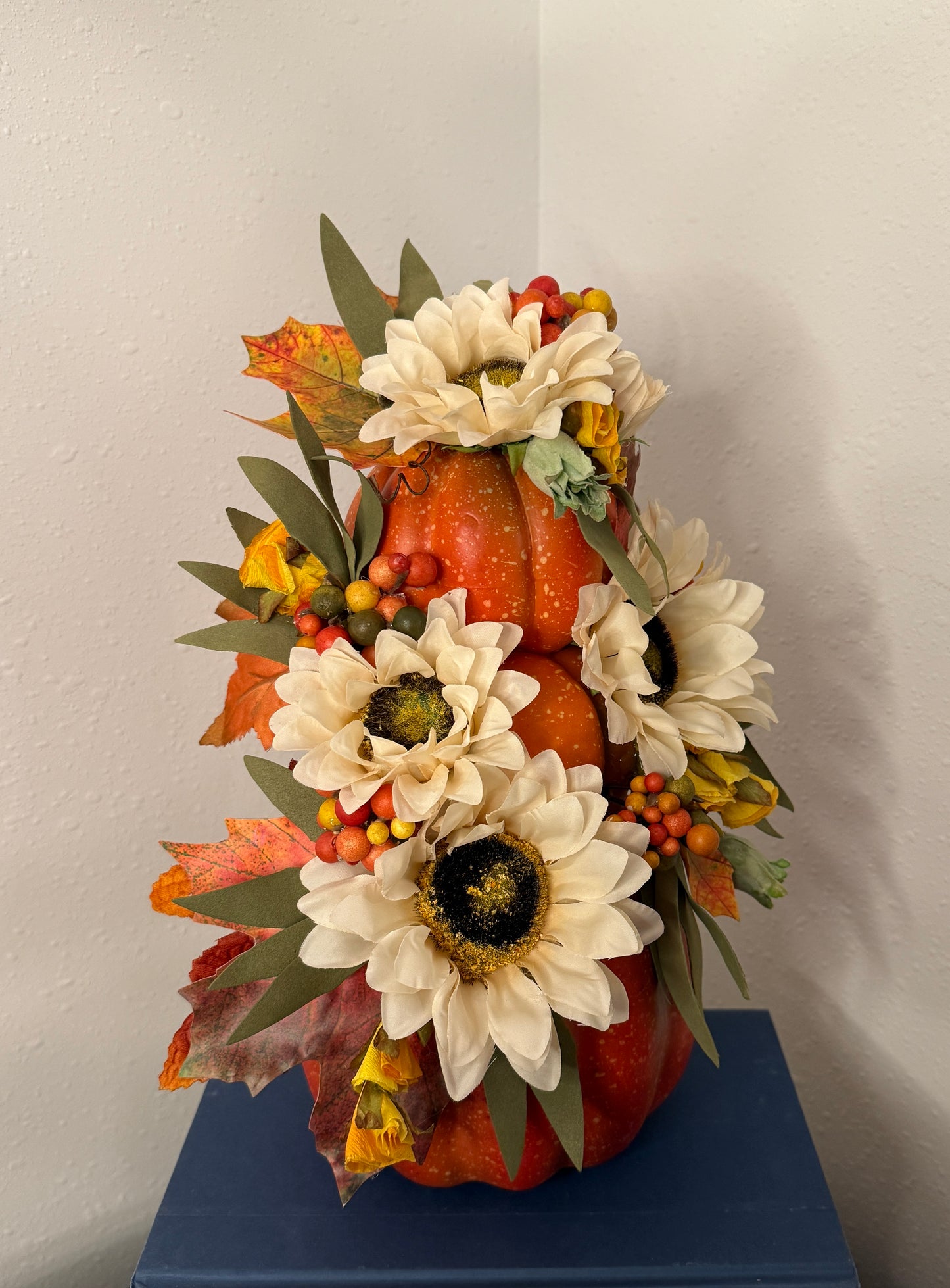 12" Tall Stacked Pumpkin Bouquet Fall / Thanksgiving