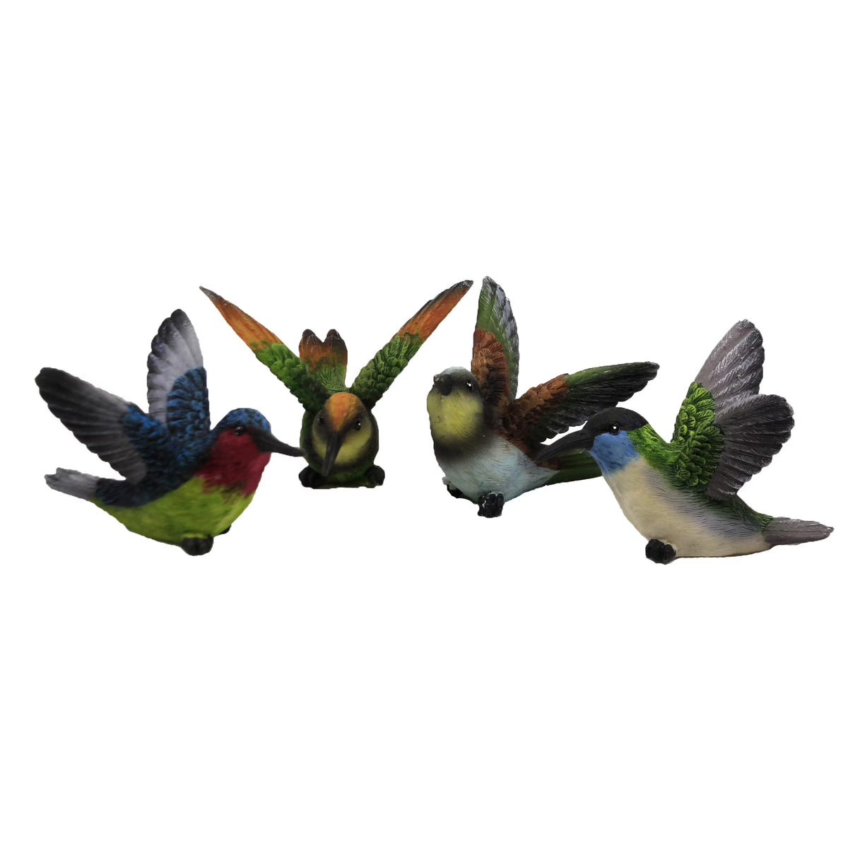 Mini Resin Flying Hummingbird Figurines Set of 4