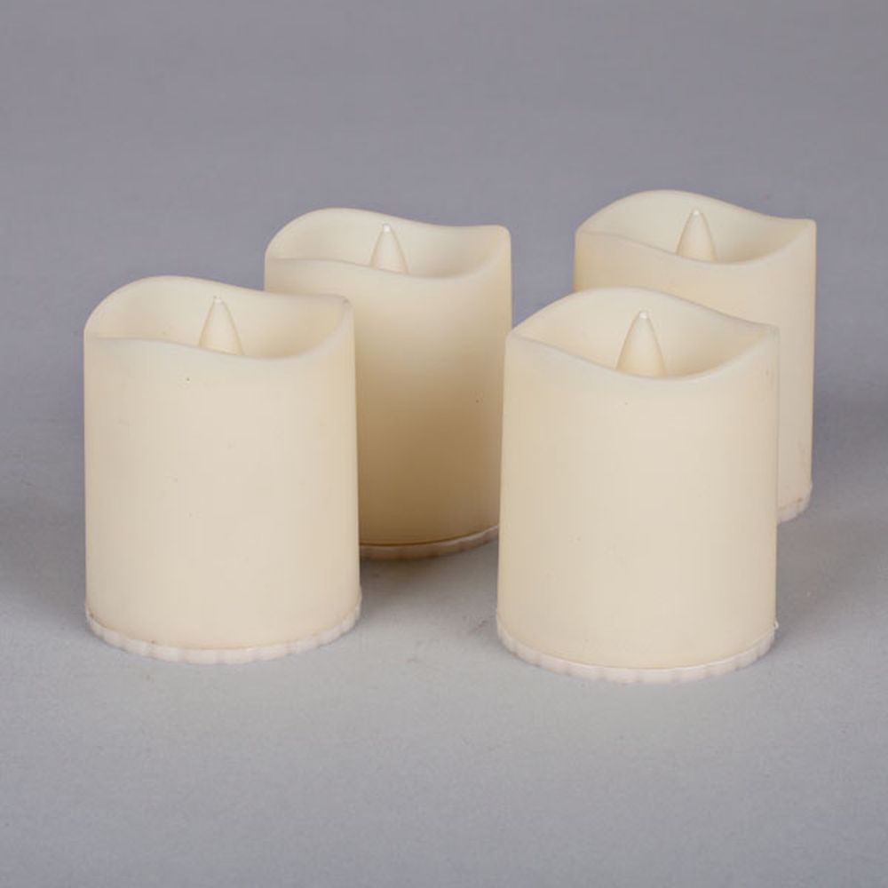 4pk 1.5in x 1.7in Flameless LED Resin votive candles w/ Timer (39201)