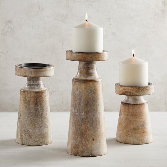 Mango Wooden Candle Holder (3 sizes)