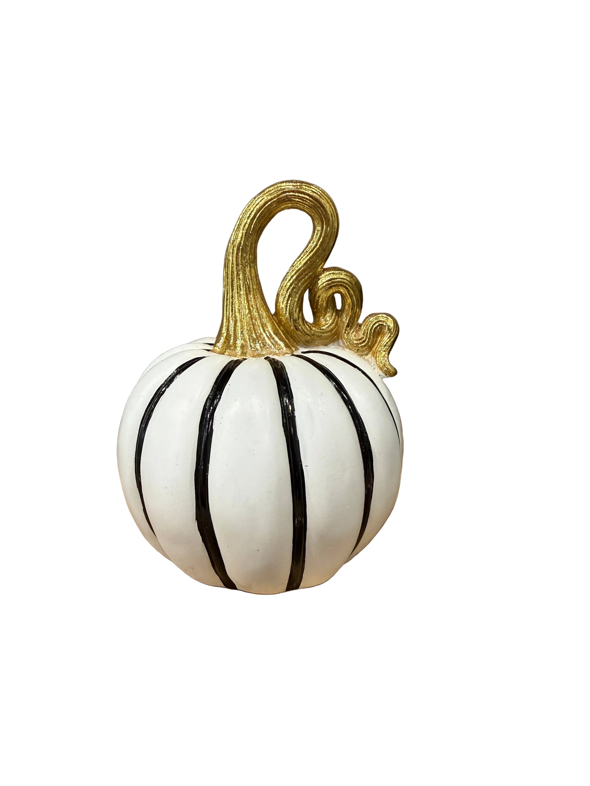White with Black Stripes Pumpkin (2 sizes)