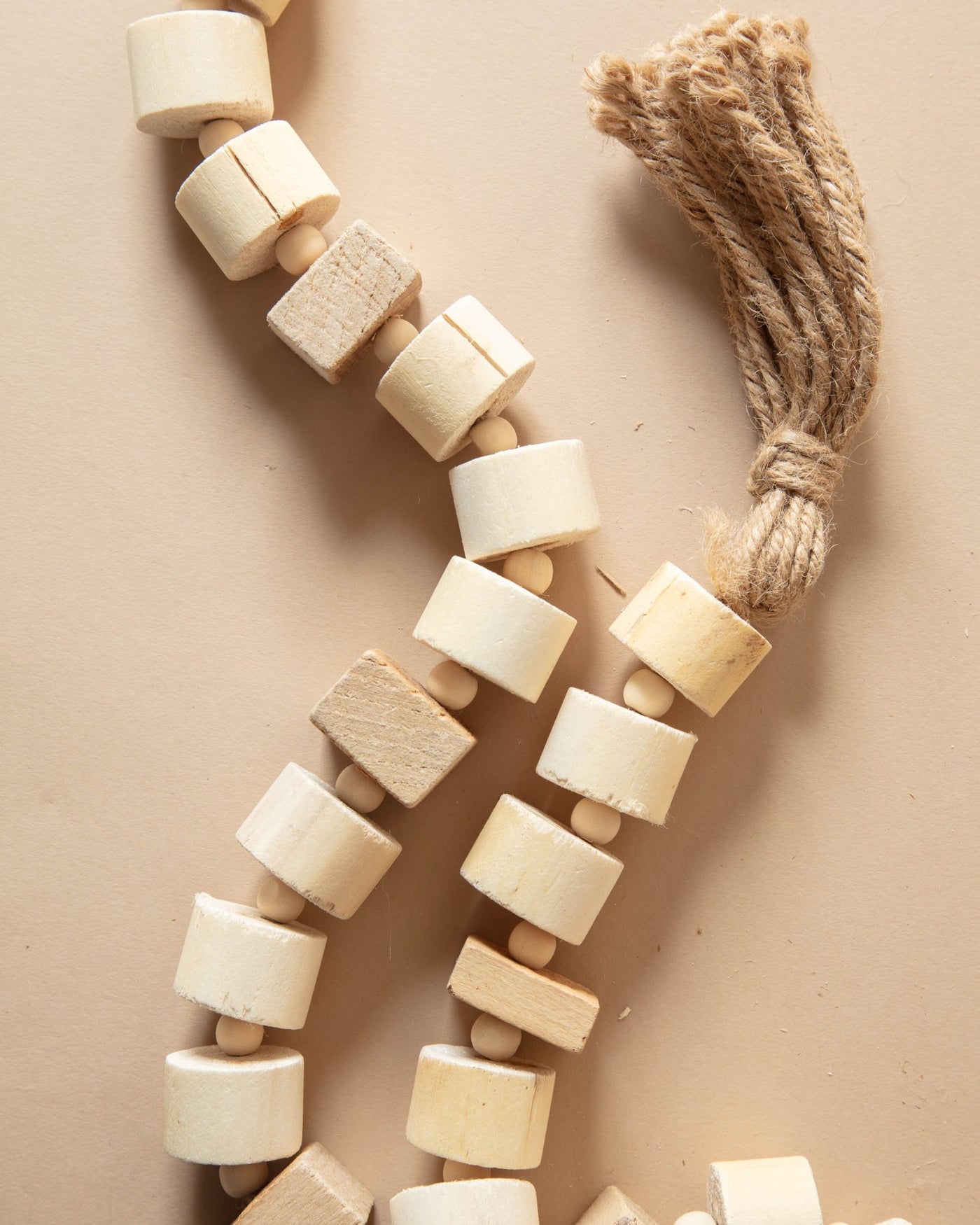 Natural Wood Bead Garland