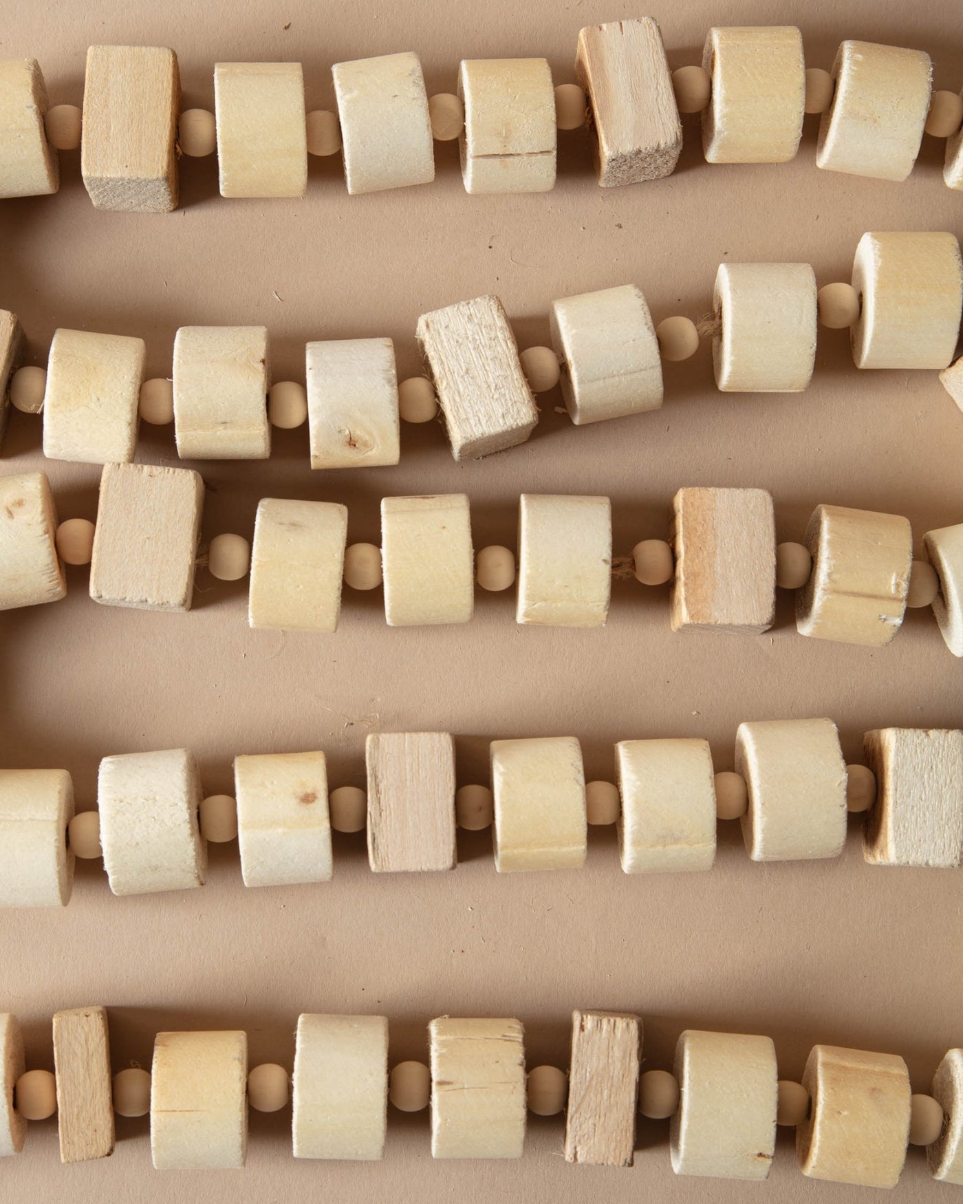 Natural Wood Bead Garland