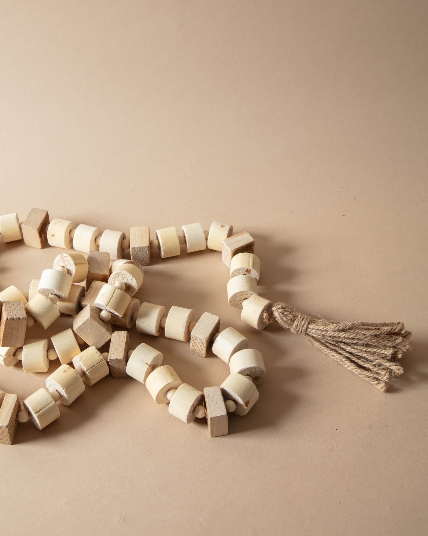 Natural Wood Bead Garland