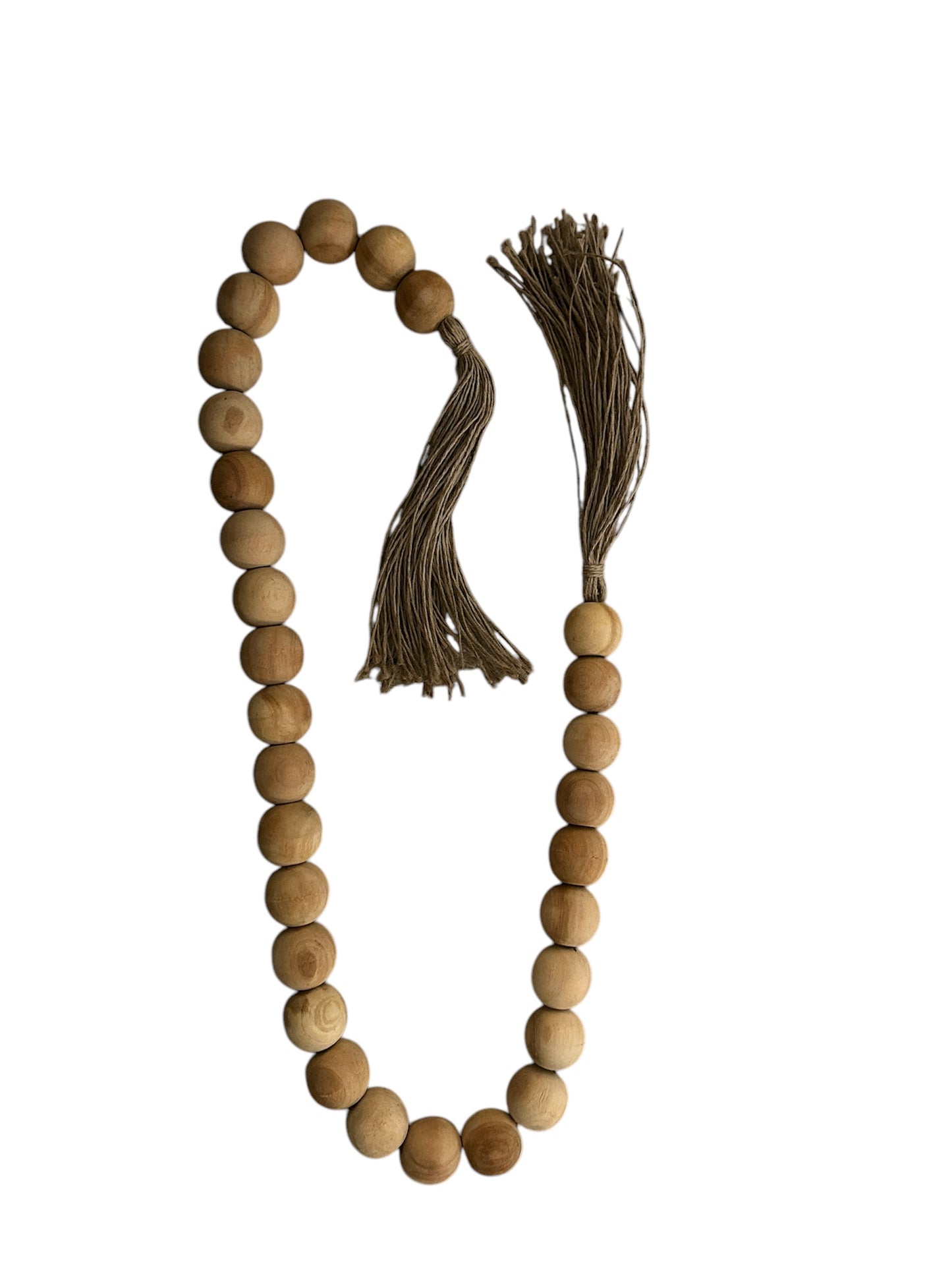 Natural Beads with Tassels - 54"