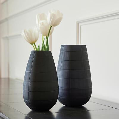 Black Glass Hurricane Vase