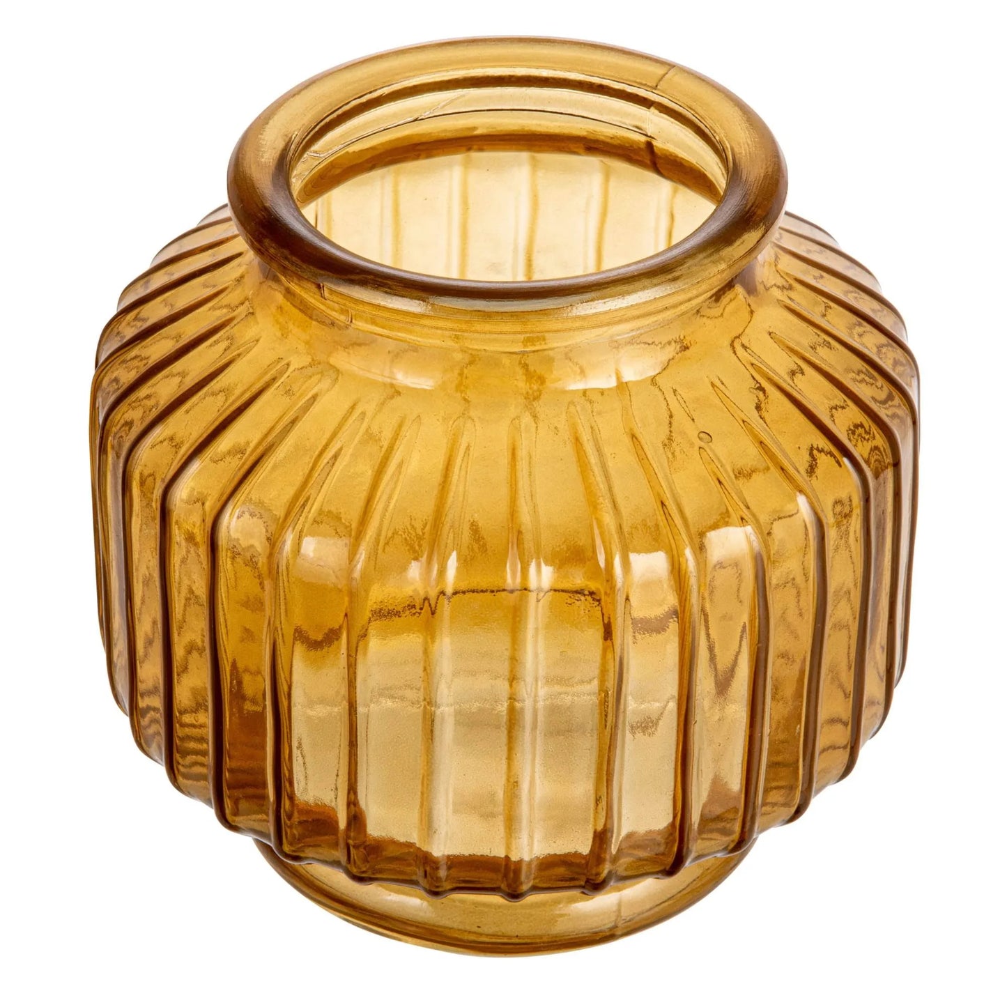 Amber Pleated Vase