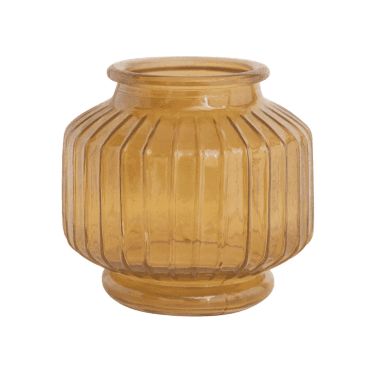 Amber Pleated Vase