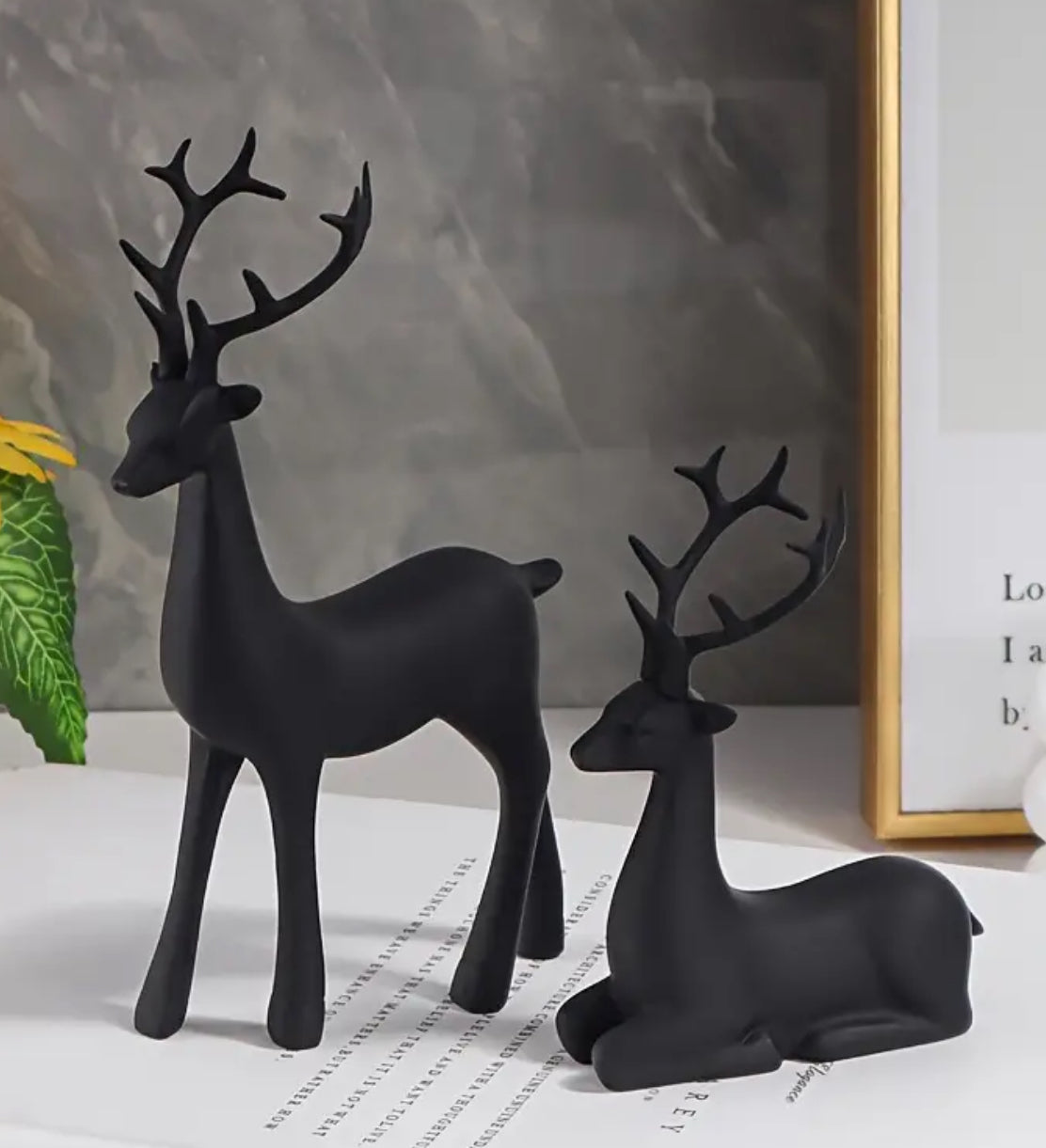 Modern Reindeer Figurines- Set of 2