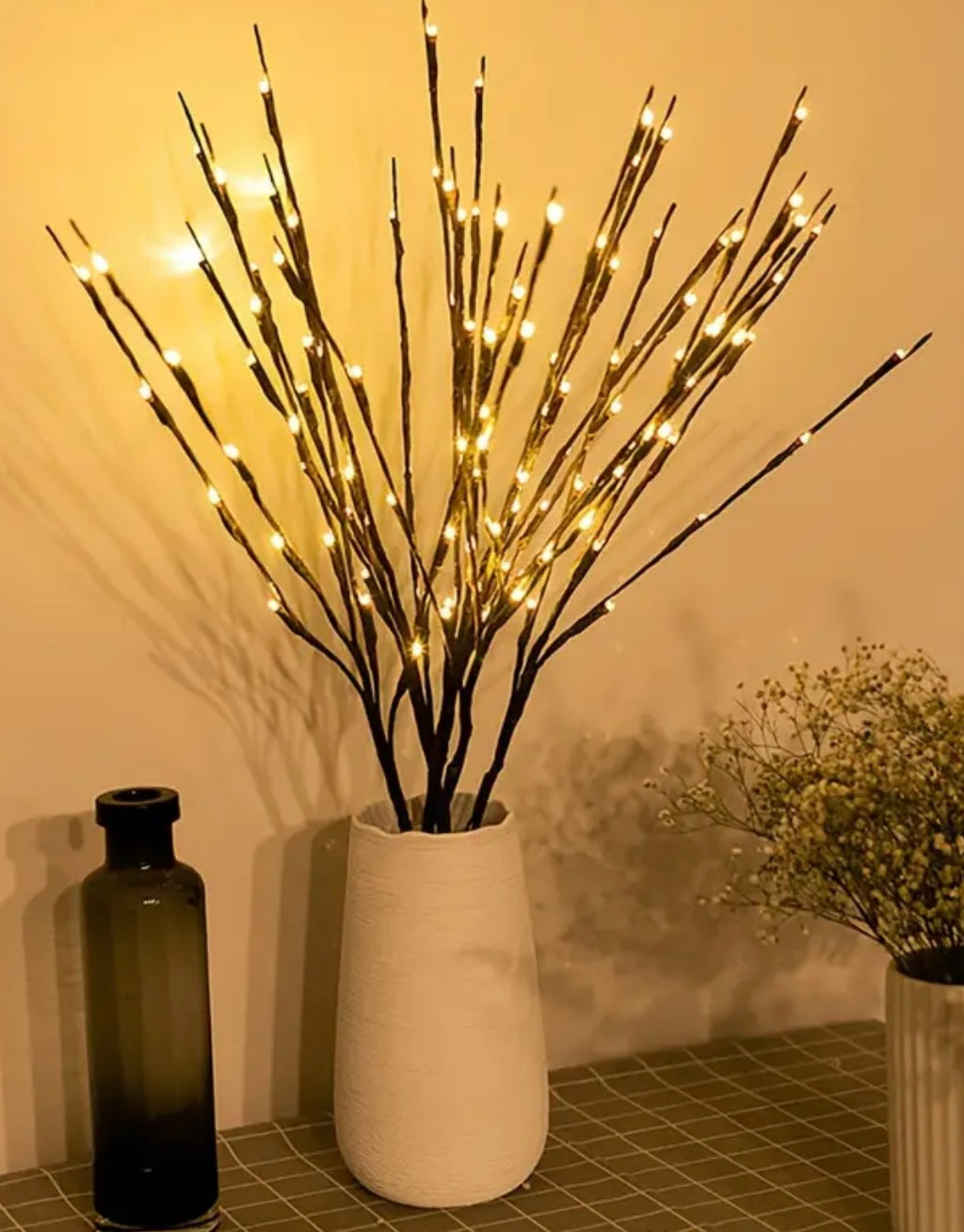 3 pack lighted Stems- 28in length with 32lt LED warm lights per stem