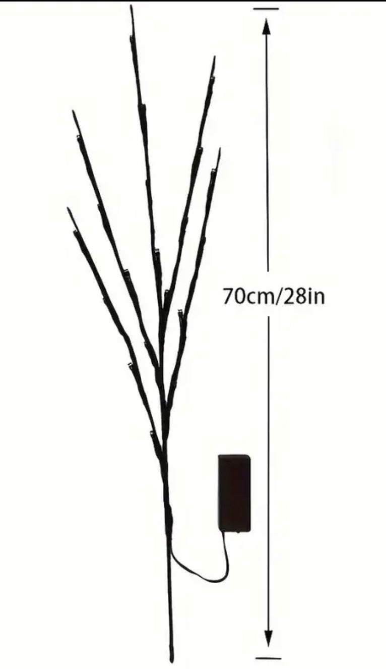 3 pack lighted Stems- 28in length with 32lt LED warm lights per stem