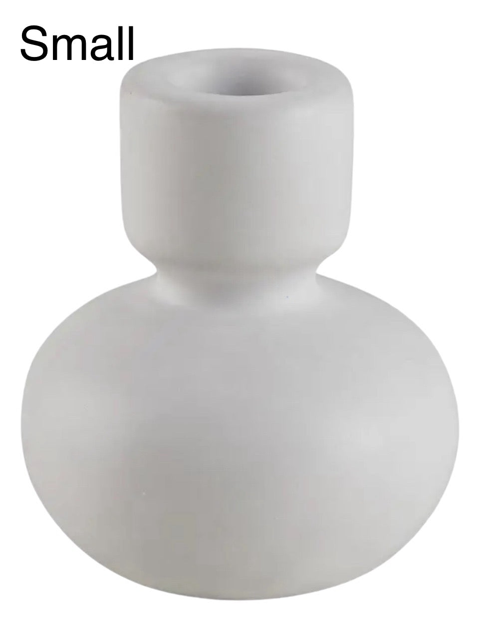 White Round Taper Candleholder (2 sizes)