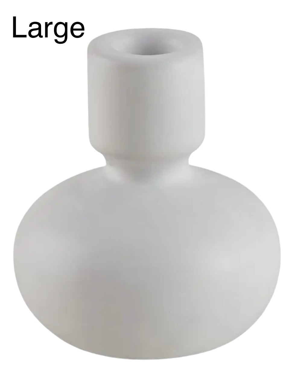 White Round Taper Candleholder (2 sizes)