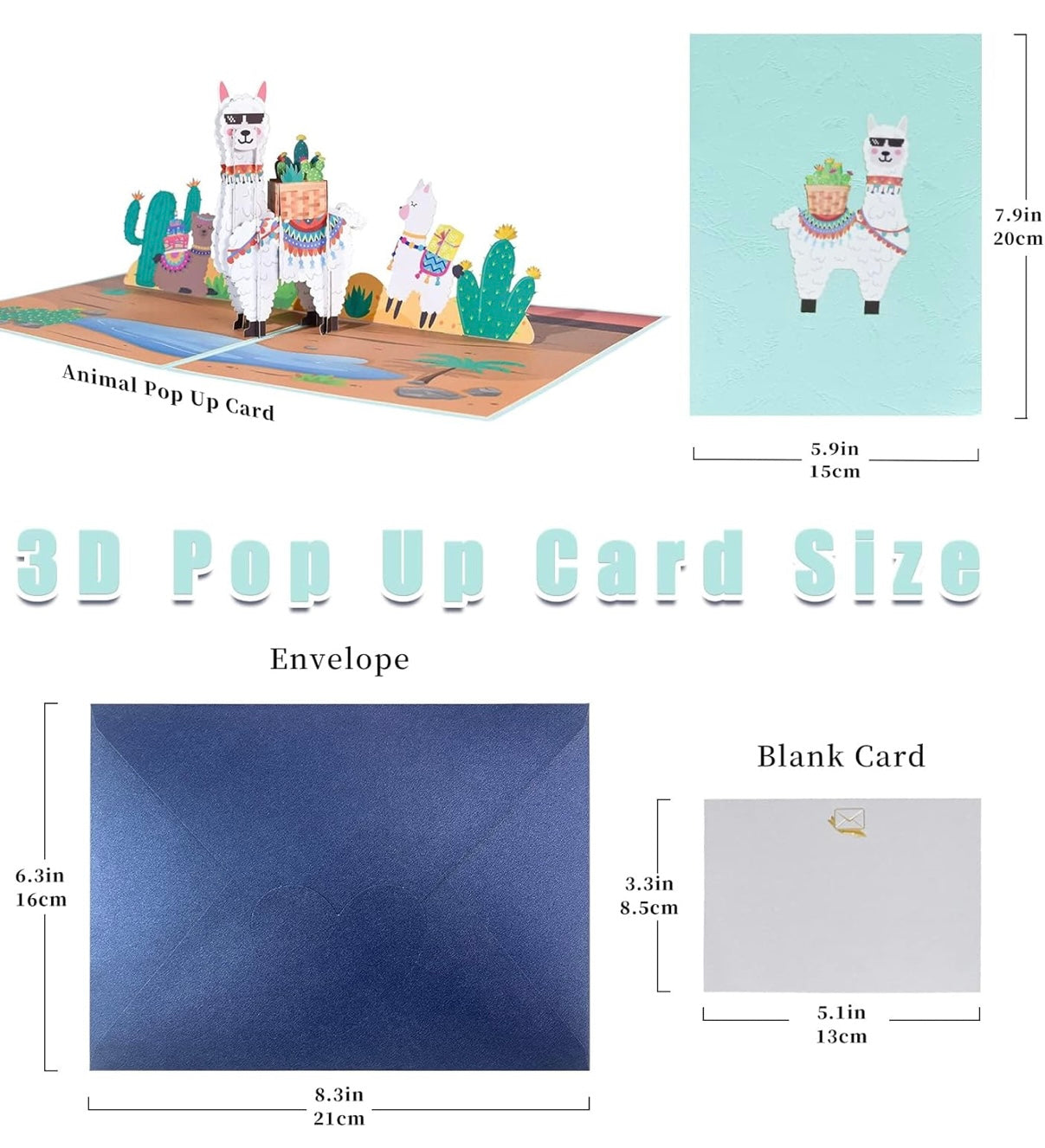 Alpaca/Lama 3D popup Greeting Card