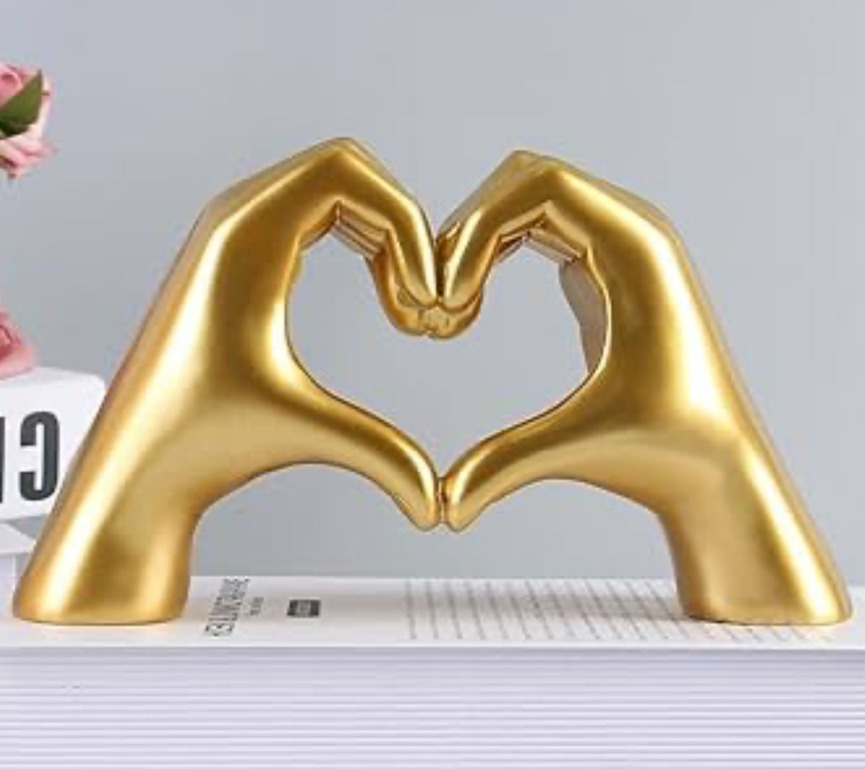 Gold Heart Hands Gesture