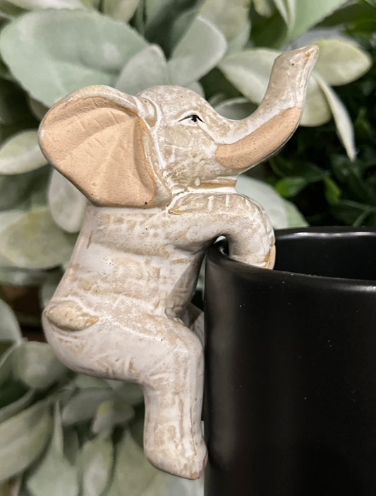 Climbing Elephant Pot Hanger-3.5"H
