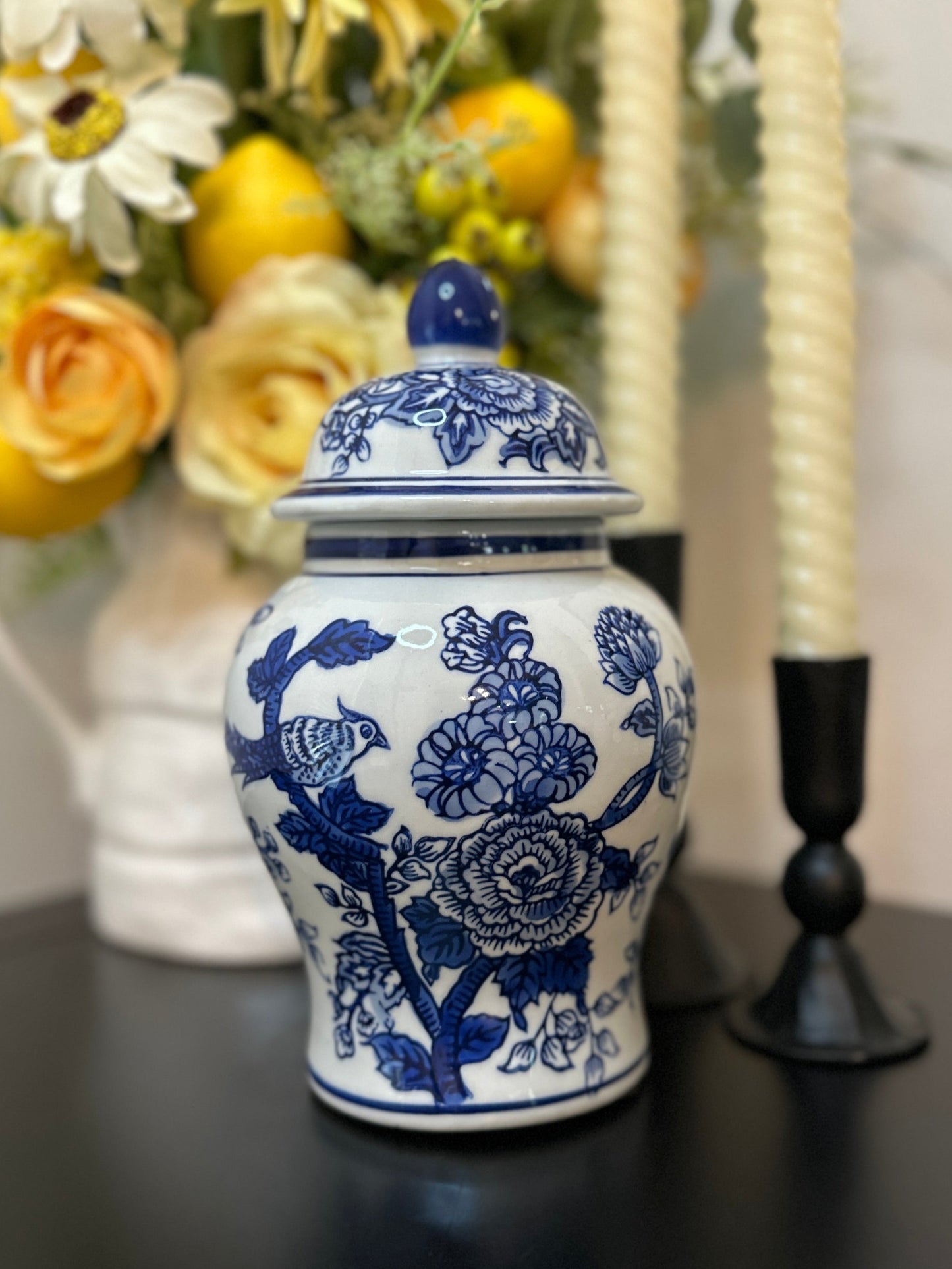 Blue & White Ginger Jar 8in.
