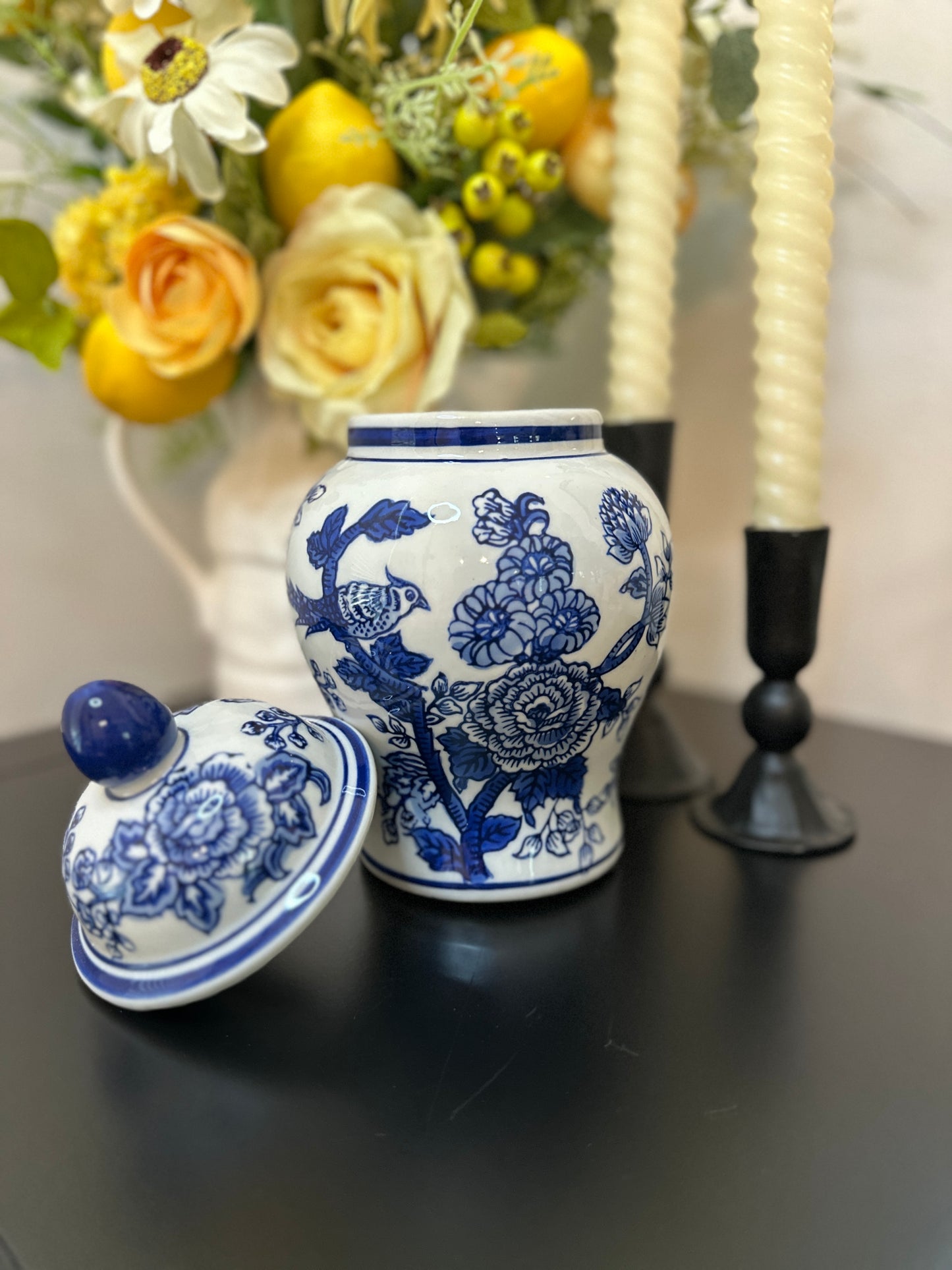 Blue & White Ginger Jar 8in.