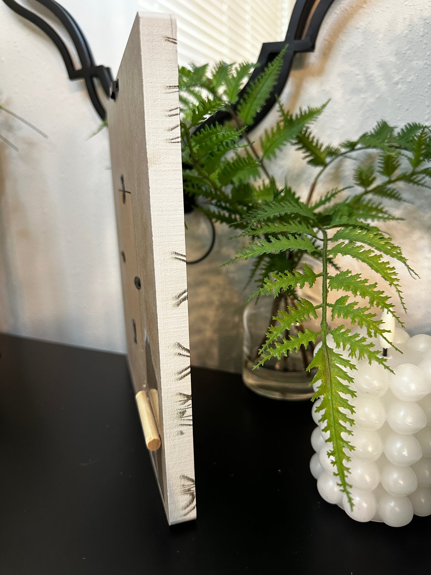 White with Black Floral Picture Frame - Defective print on 1 side