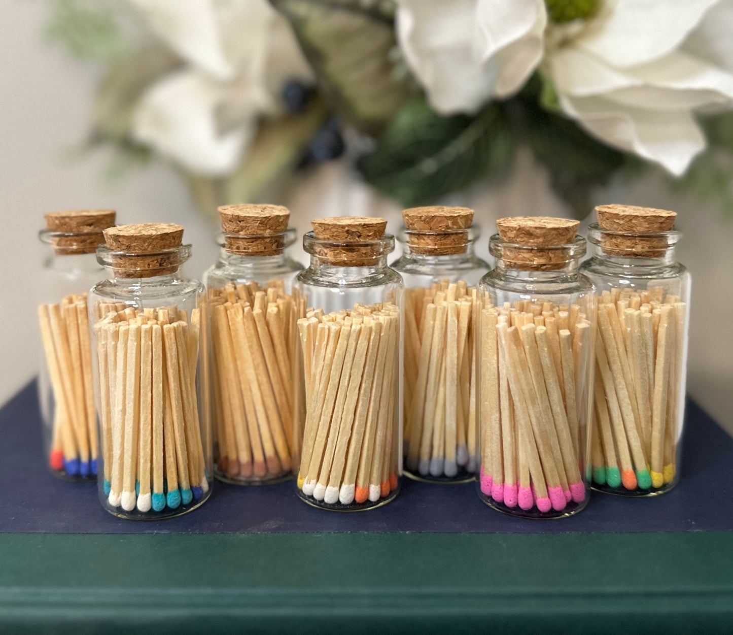 3” Glass Tube - 45 matches (multiple colors)